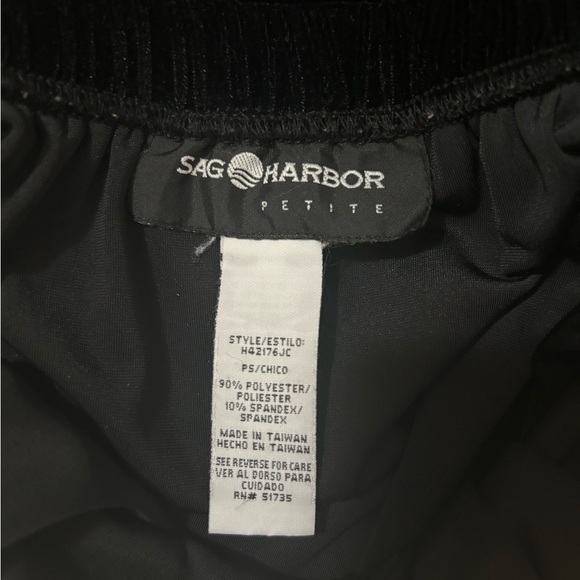 Vintage Sag Harbor Petite Black Velvet Pencil Skirt PS - Picture 3 of 6